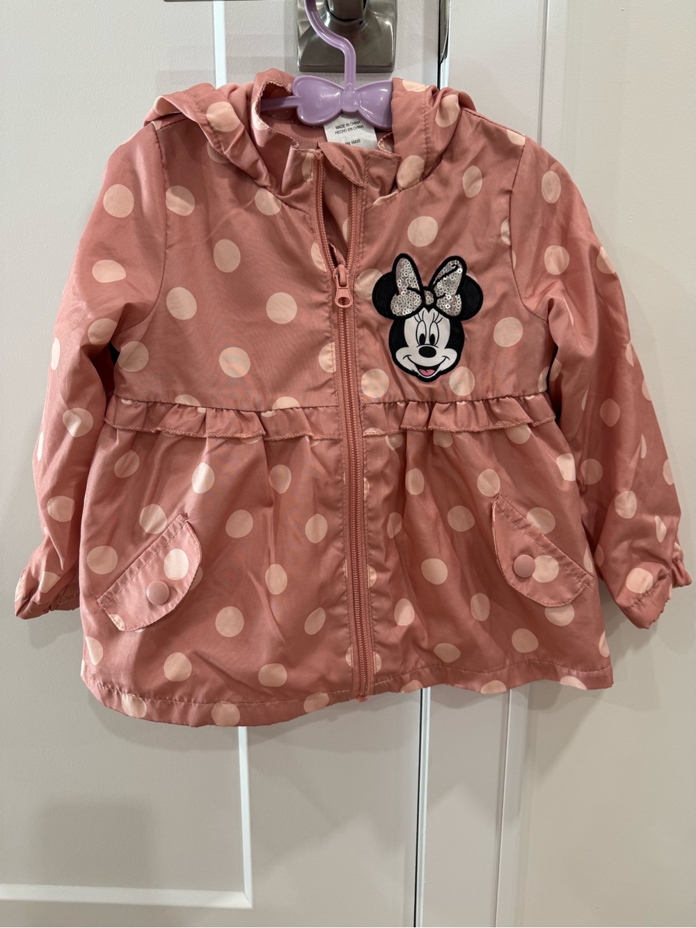 Disney Pink Polka Dot Minnie Mouse Hooded Raincoat